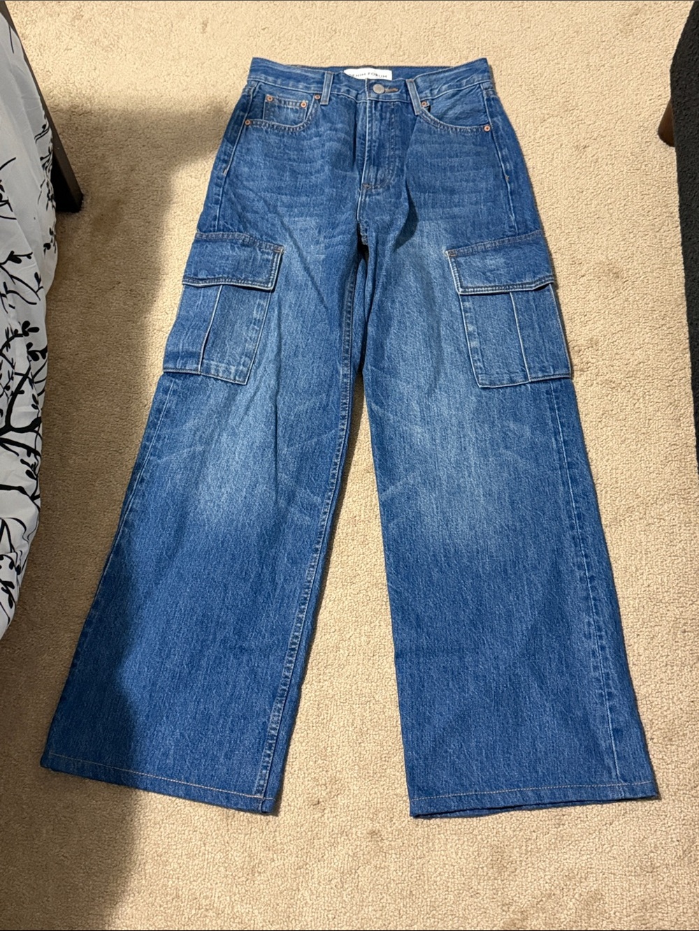 Aritzia denim forum Wide Leg Cargo Denim Jeans - Blue